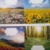 Зошит 7 шт на 12 аркушів у клітинку 2523 Просто природа