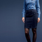 Esmara брендовая юбка карандаш с карманами микровельвет размер XS S