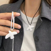 Підвіска, чокер біла птаха, пташка, горлиця, голуб на шнурку, мотузці