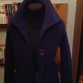 Шерстяное пальто с поясом, р. 42-44