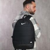 Рюкзак матрас чорний Nike, низ із шкірзаму, якість!
