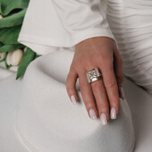 Мега крута каблучка з фіанітом 17 розмір