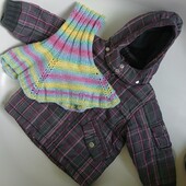 Тепла куртка 6-9 місяців( зріст 74 см и манишка