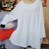 ❤️Брендовая натуральная белоснежная сжатка клёш туника новая❤️Турция.Оверсайз.Пог.156см.Поб.210см.