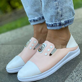 Женские макасины внутри с натуральной кожей и белой пяточкой 36р-23.5 см