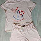 Esmara брендовая новая трикотажная пижамка цвет пудра размер евро 40/42