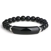 Еластичний браслет камінь агат, медсталь. Унісекс