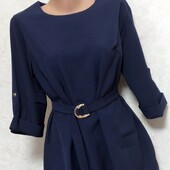 Темно-синее платье с пояском р.50. Новое!