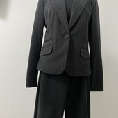 Стильный черный пиджак жакет в полосочку