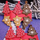 6 шт. Фетровые елочки прищепки. Германия