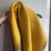 Двосторонній жовто сірий великий теплий шарф палантин next