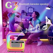 Нічний акумуляторний G3 з бездротовою зарядкою 15W і Bluetooth колонкою 3W Настільна смарт лампа