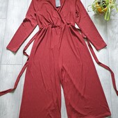 Женский комбинезон ромпер в рубчик