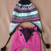Лот 2 шапочки до 5-6 лет. Зимние. Состояние отличное!