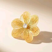 Каблучка, кільце, квітка, пелюстки, розмір регулюється, медзолото