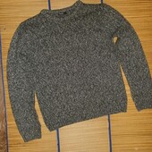 Джемпер свитер теплый мужской серый меланж L