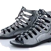 Босоножки женские фирма Meideli. цвет графитовый.