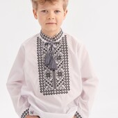 Вишиванка для хлопчика сіро - чорна