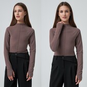 Тепленький сучасний якісний Лонгслів, колір кава, рр140 і 164, якість вища!