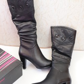 Красивые сапоги натуральная кожа на цигейке