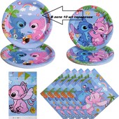Последний Набор тарелок, 10 шт, 22,5 см, для вечеринки Лило и Стежок из бумаги