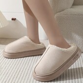 Теплі домашні тапочки з хутром — бежеві 42р устілка 26.5см