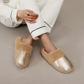 Домашние комнатные тапочки стелька 25 см. Цвет золота