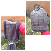 Утеплённый комплект шапка+ баф в 2-х цветах один на выбор