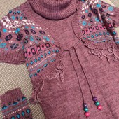 Платье туника и митенки новое хс или подростку