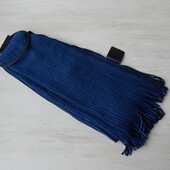 Шарф C&A в'язаний синьо-чорний
