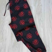 флисовые мужские пижамные штаны с карманами цвет черный в принт размер S M