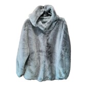 Шикарная теплая шуба с капюшоном "норка", р. 4xl, наши 54-60, серая