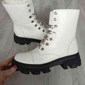 стильные ботиночки экокожа цвет белый размер евро 40