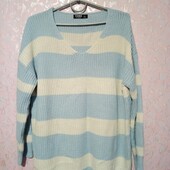 ❤️Гарний светр у смужку вільного крою р.Л