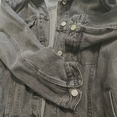 Джинсова куртка 46-50 , оверсайз колір сіро чорний