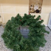 Масивний пишний різдвяний вінок 45см. на металевому каркасі Англія
