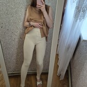 Базові, теплі, натуральні світлі лосінки в рубчик ❤️ Стан нових