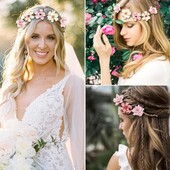 Обруч, повязка на голову с подвеской в виде цветка, аксессуары для волос, венок принцессы, корона д