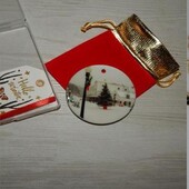 Новорічна Підвіска у святковому мішечку та коробочці, ялинкова прикраса