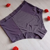 Жіночі високі трусики атласні з сіткою фіолетові primark.M