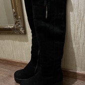 Замшеві сапоги ботфорти 36 розмір