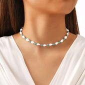 Намисто, чокер, мушля, бірюза, довжина регулюється