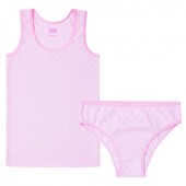 Комплект білизни майка і труси ТМ Бемби рожевий однотонний ажурний р. 134