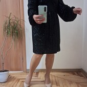 Шикарне трикотажне плаття в паетках розмір 22