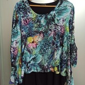 Блузка комбинированная,двухярусная