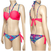 Купальник бандо з подвійним пушапом та трусики бразіліана на зав'язках