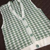 Boohoo S, жилет в гусячу лапку, оверсайз