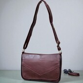 Натуральна шкра бордо сумка почтальонка жіноча на плече
