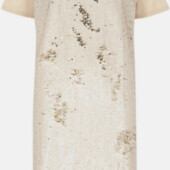 Сукня-футболка оверсайз з блискітками тілесного кольору River Island