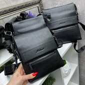 Чоловіча чорна сумка поштальонка